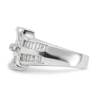 Sterling Silver Fancy Cz Ring