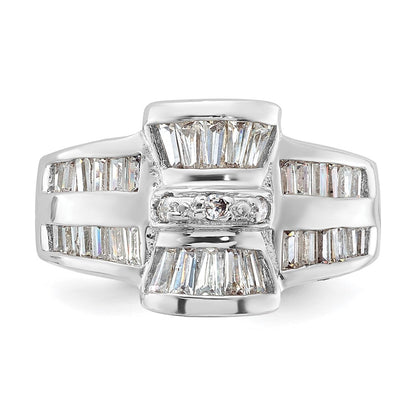 Sterling Silver Fancy Cz Ring