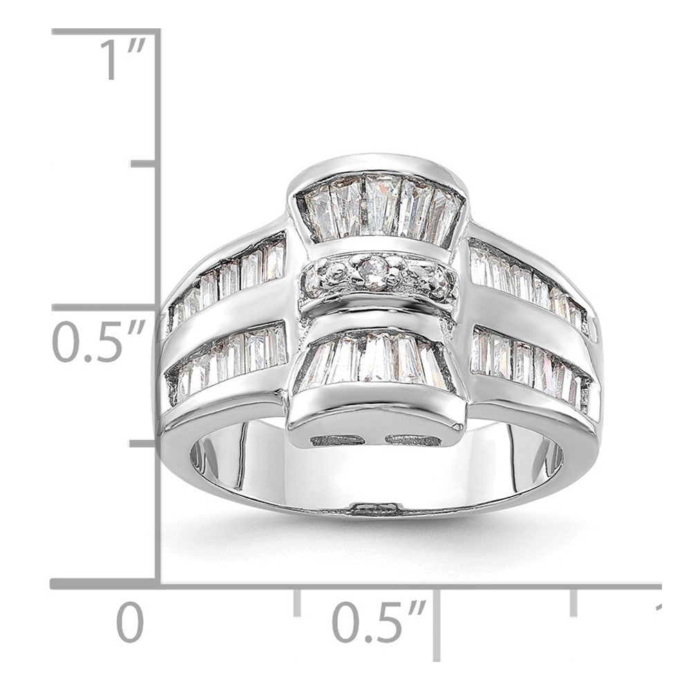 Sterling Silver Fancy Cz Ring