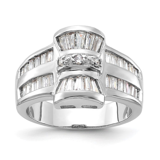 Sterling Silver Fancy Cz Ring