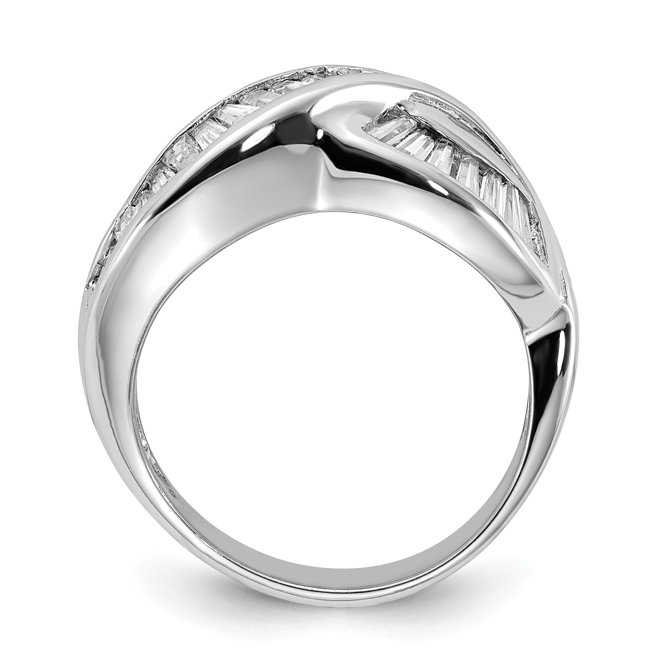 Sterling Silver Polished Cz Ring (Size 6 Only)