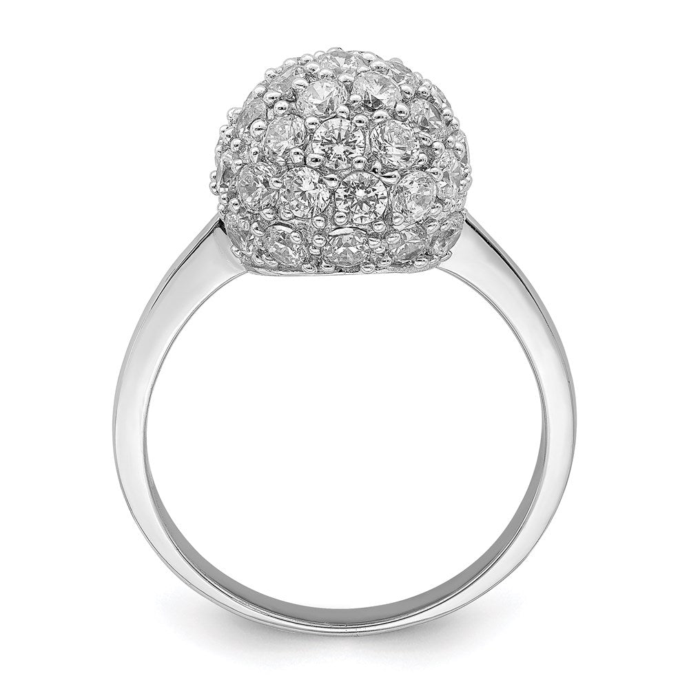 Sterling Silver Rhodium Plated Cz Ring