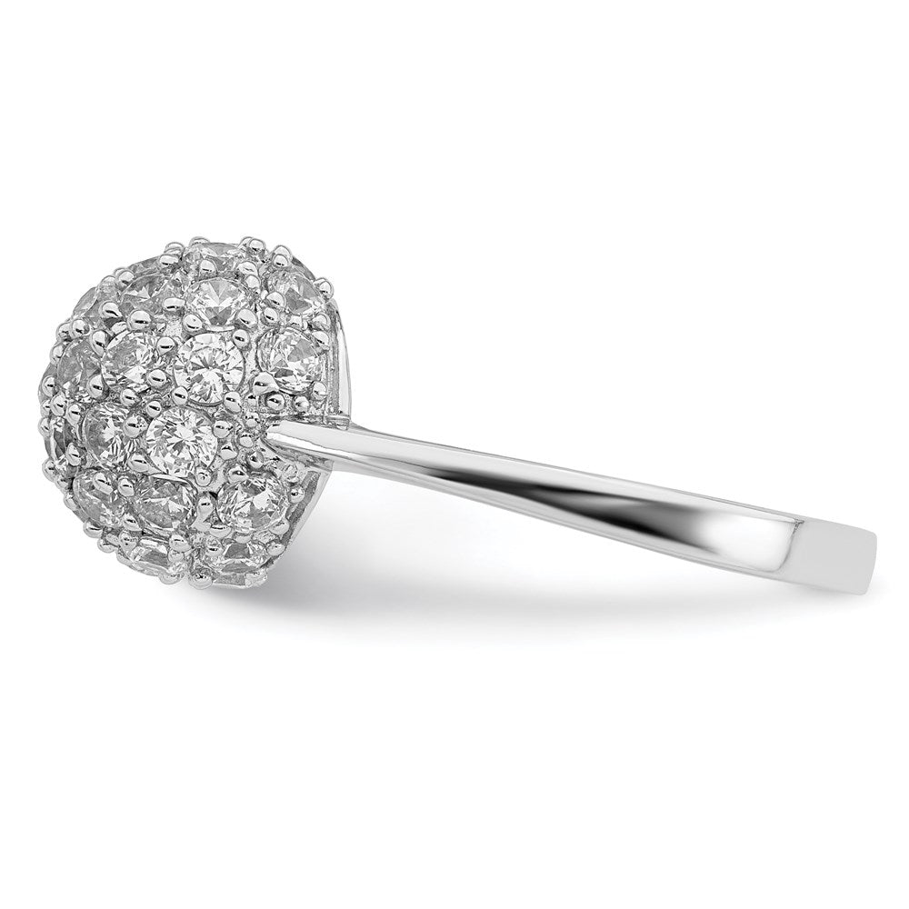 Sterling Silver Rhodium Plated Cz Ring