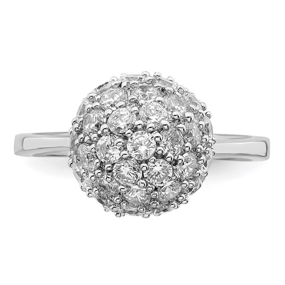 Sterling Silver Rhodium Plated Cz Ring
