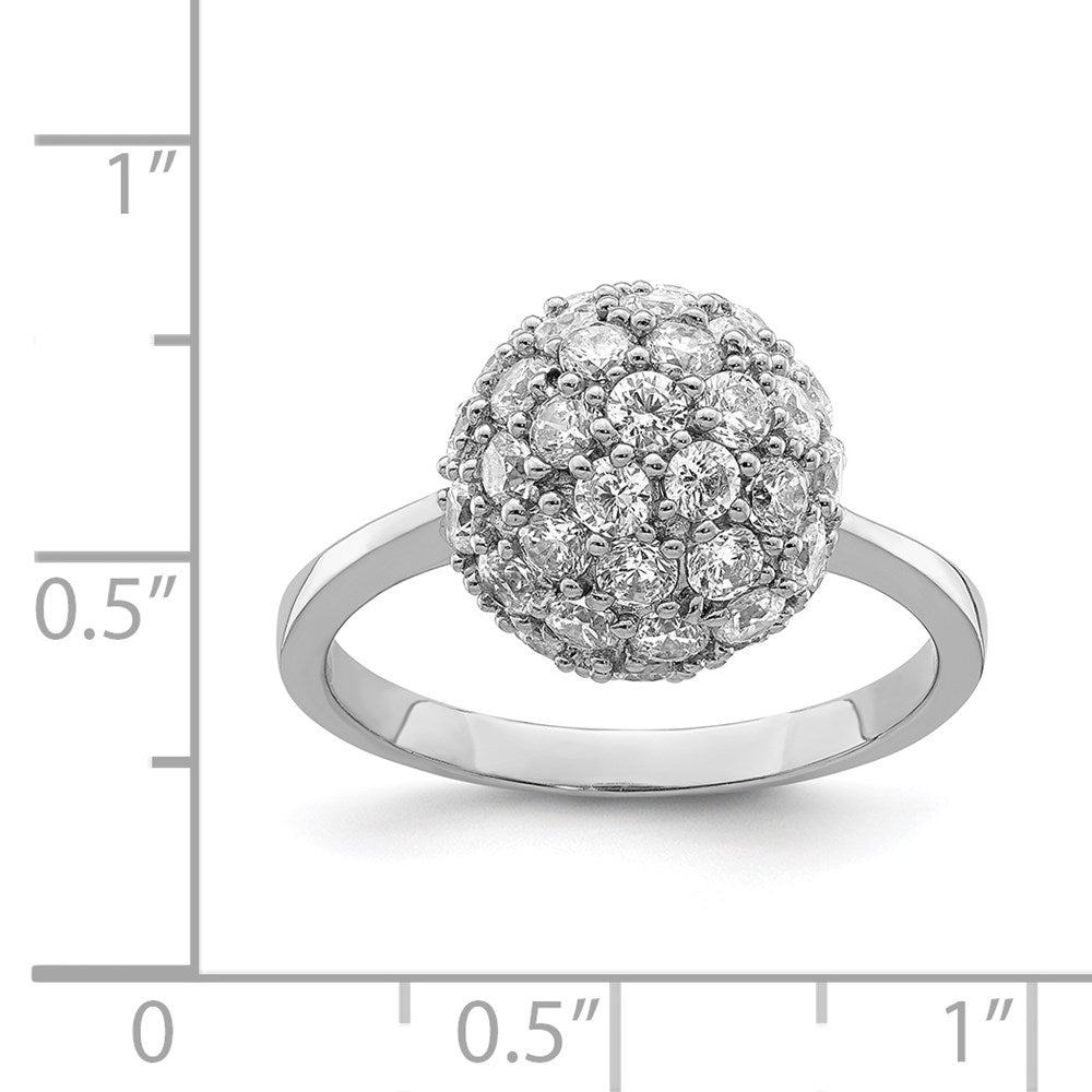Sterling Silver Rhodium Plated Cz Ring