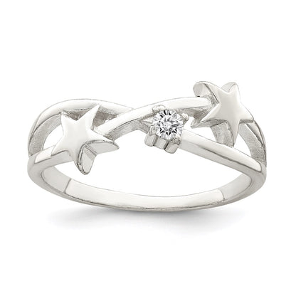 Sterling Silver Cz Star Ring