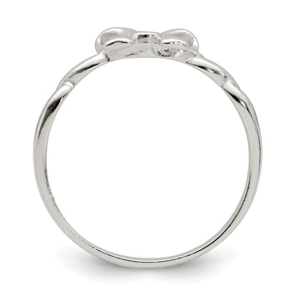 Sterling Silver Cz Bow Ring (Size 8 Only)
