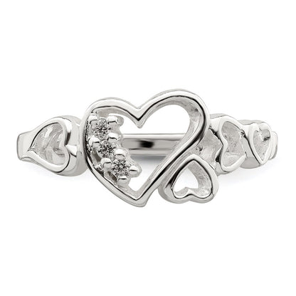 Sterling Silver Cz Heart Ring