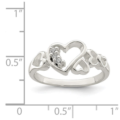 Sterling Silver Cz Heart Ring