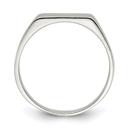 Sterling Silver 11X9mm Solid Back Signet Ring