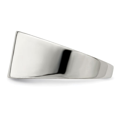 Sterling Silver 11X9mm Solid Back Signet Ring