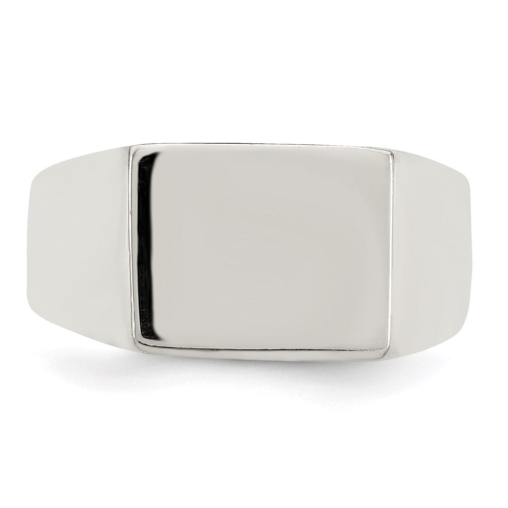 Sterling Silver 11X9mm Solid Back Signet Ring