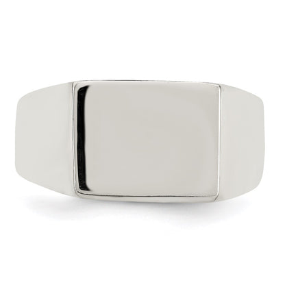 Sterling Silver 11X9mm Solid Back Signet Ring