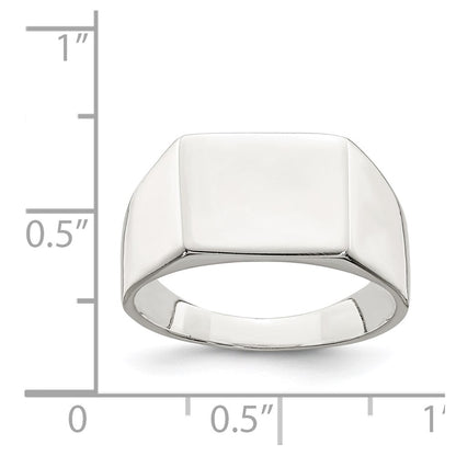 Sterling Silver 11X9mm Solid Back Signet Ring