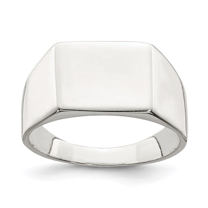 Sterling Silver 11X9mm Solid Back Signet Ring