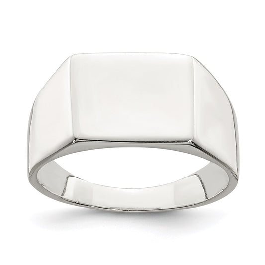 Sterling Silver 11X9mm Solid Back Signet Ring