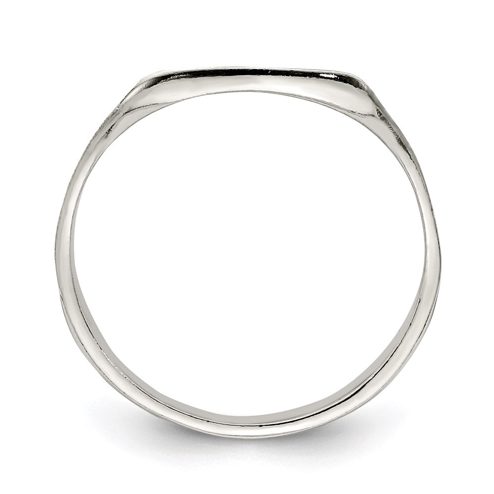 Sterling Silver 11X14mm Solid Back Signet Ring