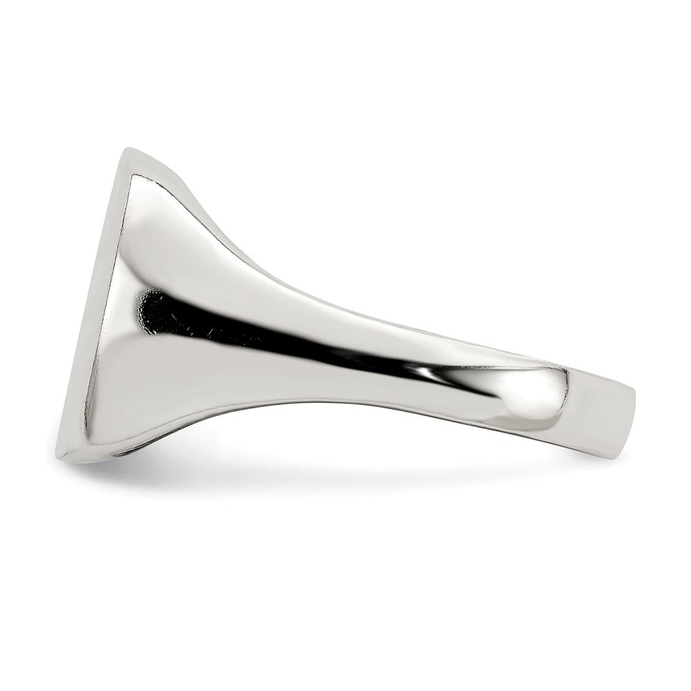 Sterling Silver 11X14mm Solid Back Signet Ring