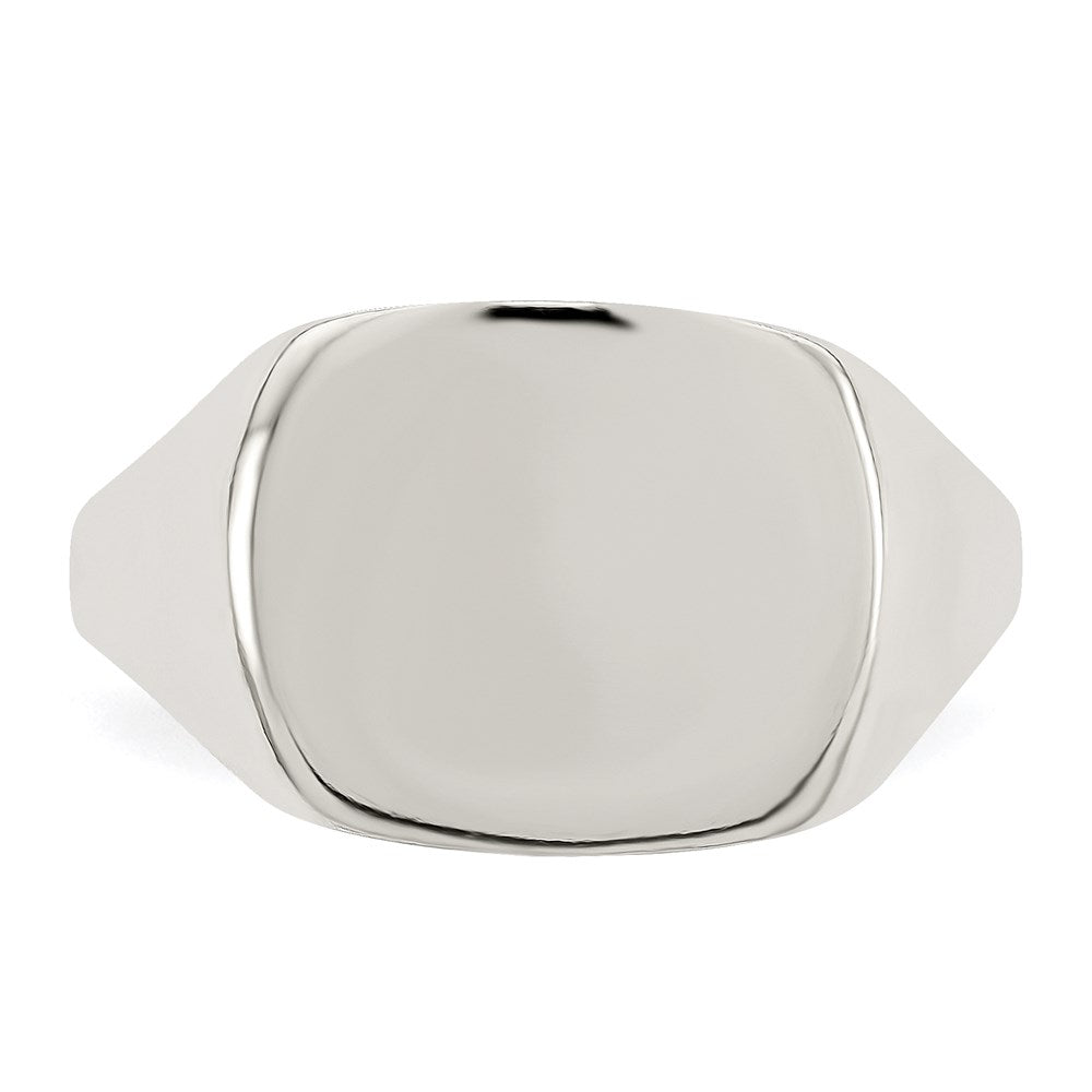 Sterling Silver 11X14mm Solid Back Signet Ring