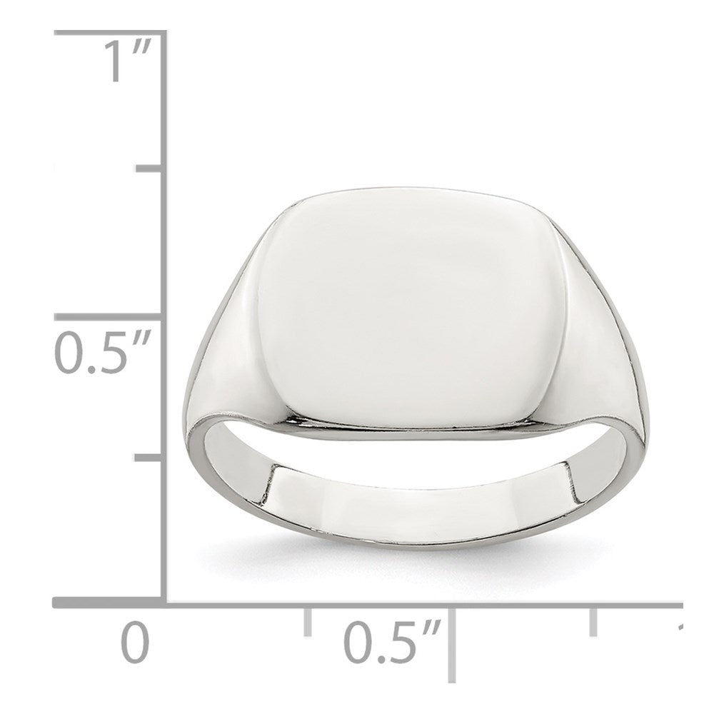 Sterling Silver 11X14mm Solid Back Signet Ring