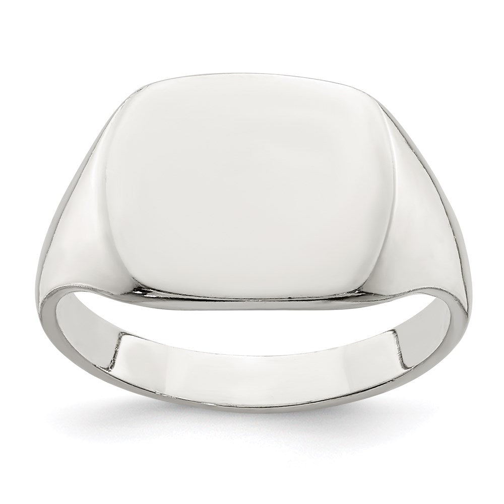 Sterling Silver 11X14mm Solid Back Signet Ring