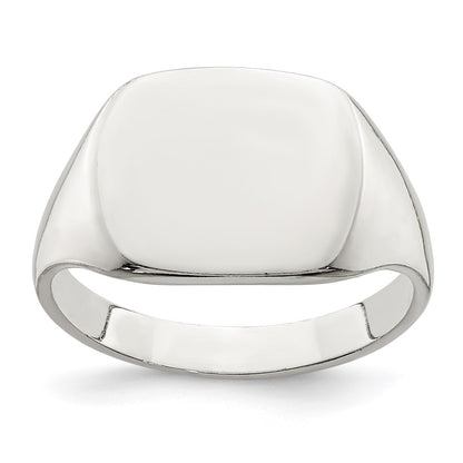 Sterling Silver 11X14mm Solid Back Signet Ring