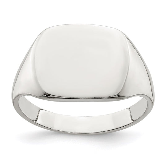 Sterling Silver 11X14mm Solid Back Signet Ring