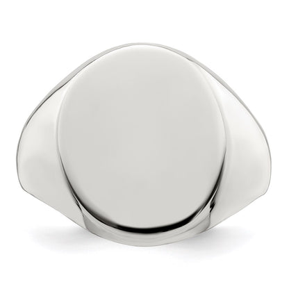 Sterling Silver 17X13mm Closed Back Signet Ring