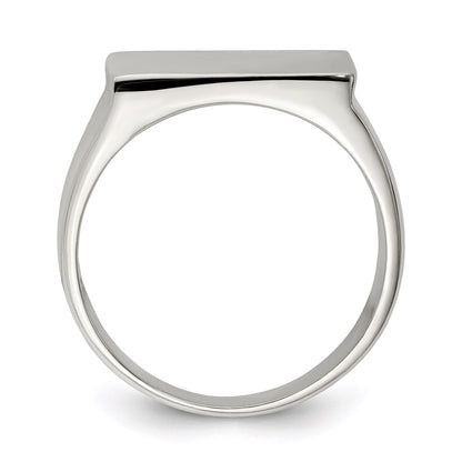 Sterling Silver 19X16mm Closed Back Signet Ring