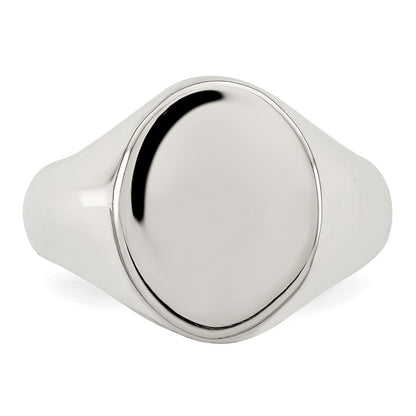 Sterling Silver 15X12mm Closed Back Signet Ring