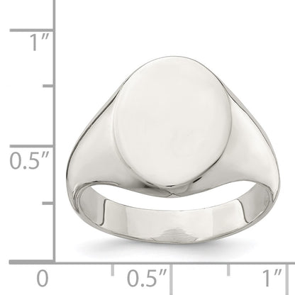 Sterling Silver 15X12mm Closed Back Signet Ring