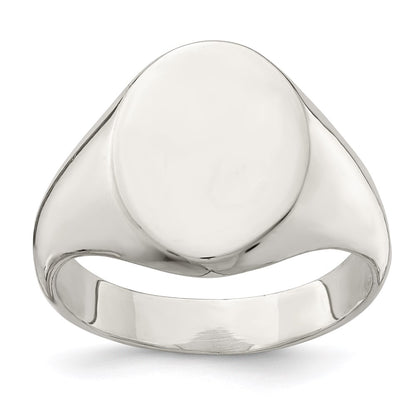 Sterling Silver 15X12mm Closed Back Signet Ring