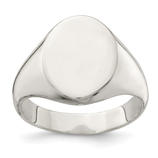 Sterling Silver 15X12mm Closed Back Signet Ring