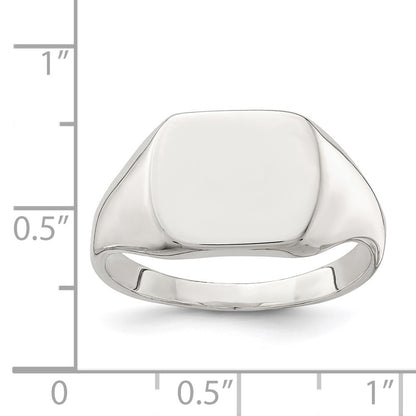Sterling Silver 12X12mm Closed Back Signet Ring