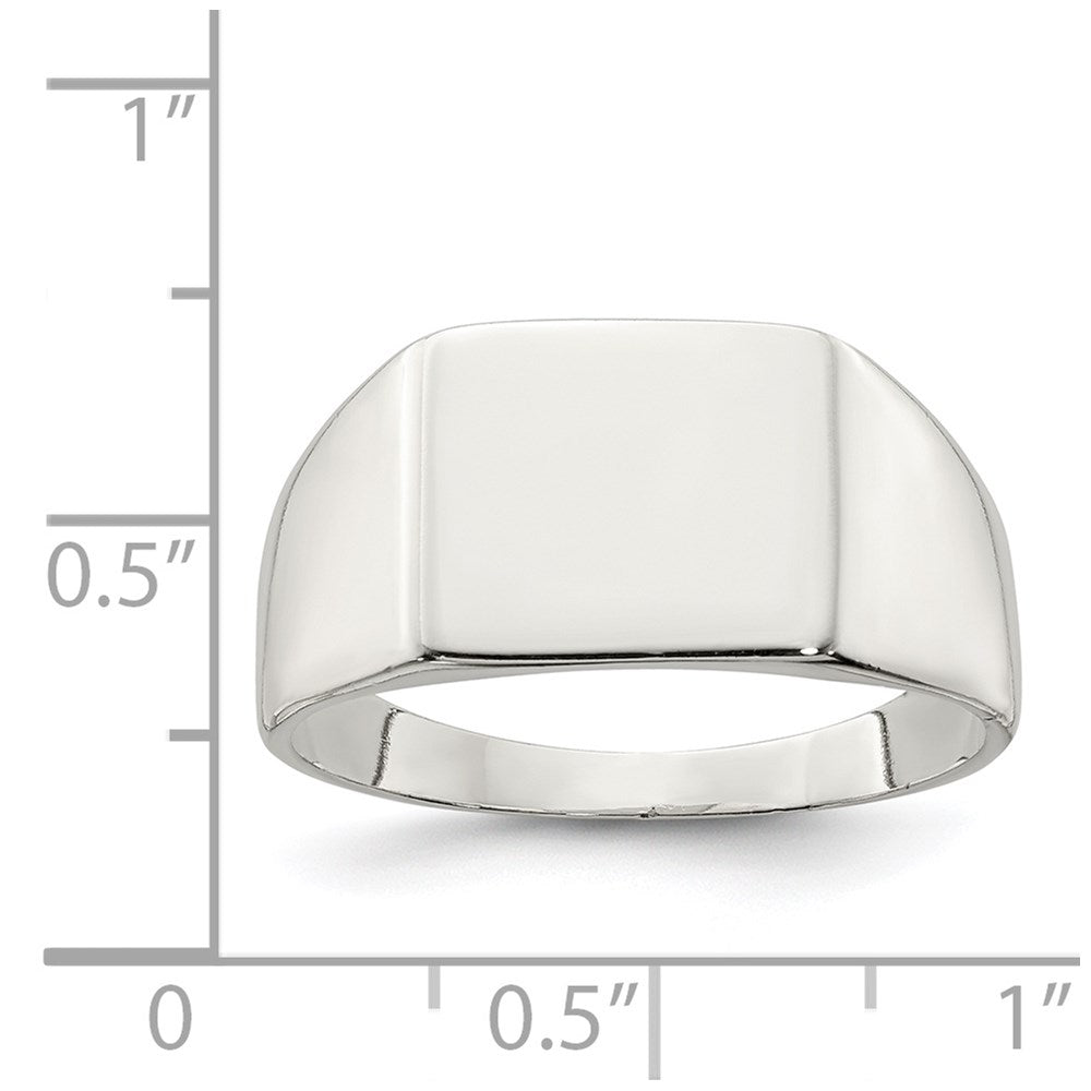Sterling Silver 11X12mm Closed Back Signet Ring