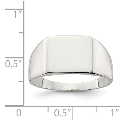 Sterling Silver 11X12mm Closed Back Signet Ring
