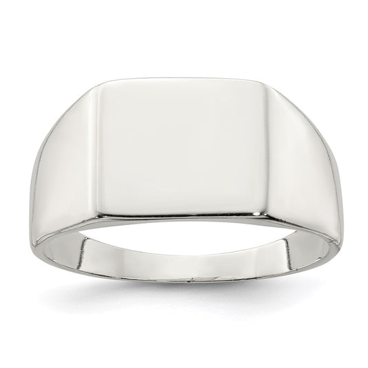 Sterling Silver 11X12mm Closed Back Signet Ring