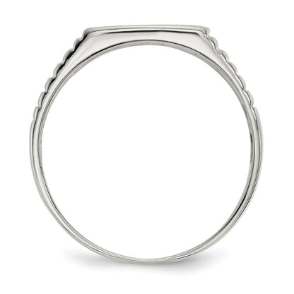 Sterling Silver 10X12mm Open Back Signet Ring