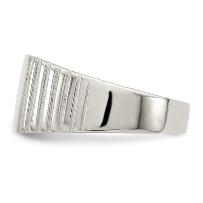 Sterling Silver 10X12mm Open Back Signet Ring