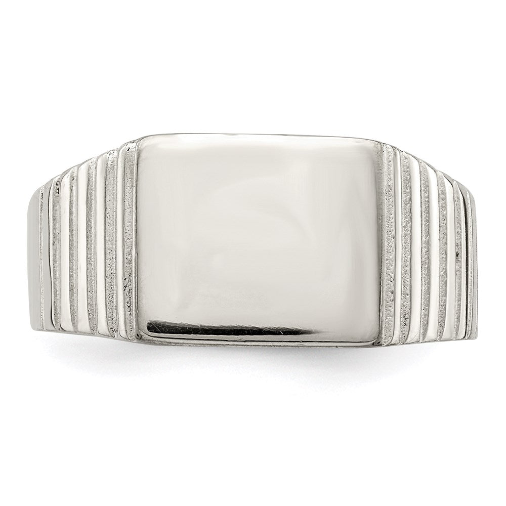 Sterling Silver 10X12mm Open Back Signet Ring