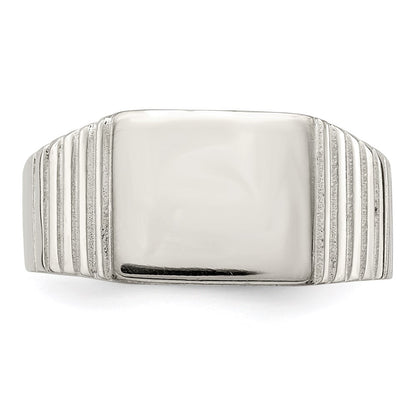 Sterling Silver 10X12mm Open Back Signet Ring