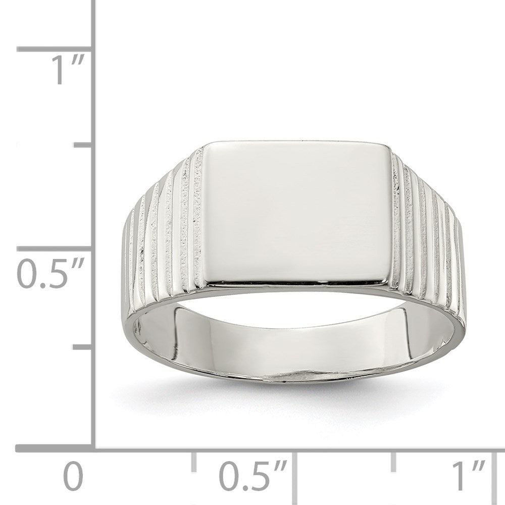 Sterling Silver 10X12mm Open Back Signet Ring