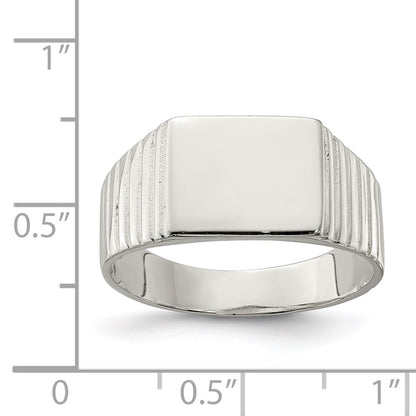 Sterling Silver 10X12mm Open Back Signet Ring