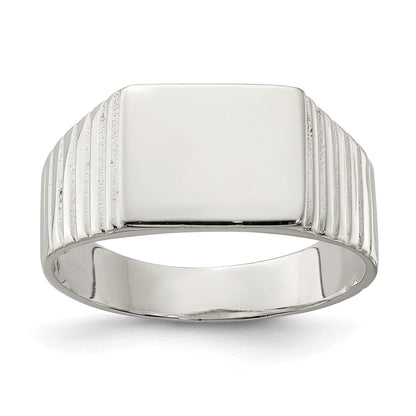 Sterling Silver 10X12mm Open Back Signet Ring