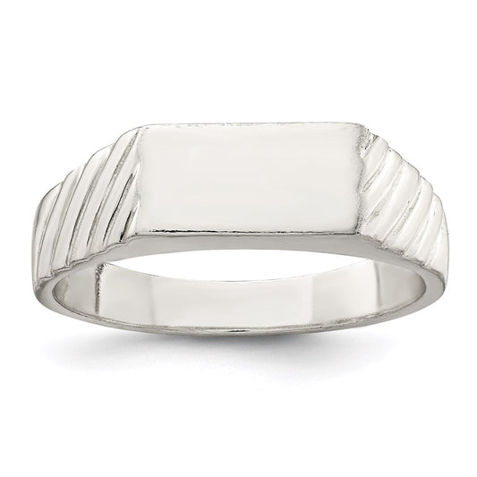 Sterling Silver 6X11mm Open Back Signet Ring