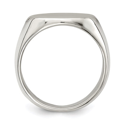 Sterling Silver 12X17mm Closed Back Signet Ring
