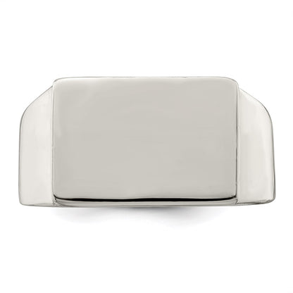 Sterling Silver 12X17mm Closed Back Signet Ring