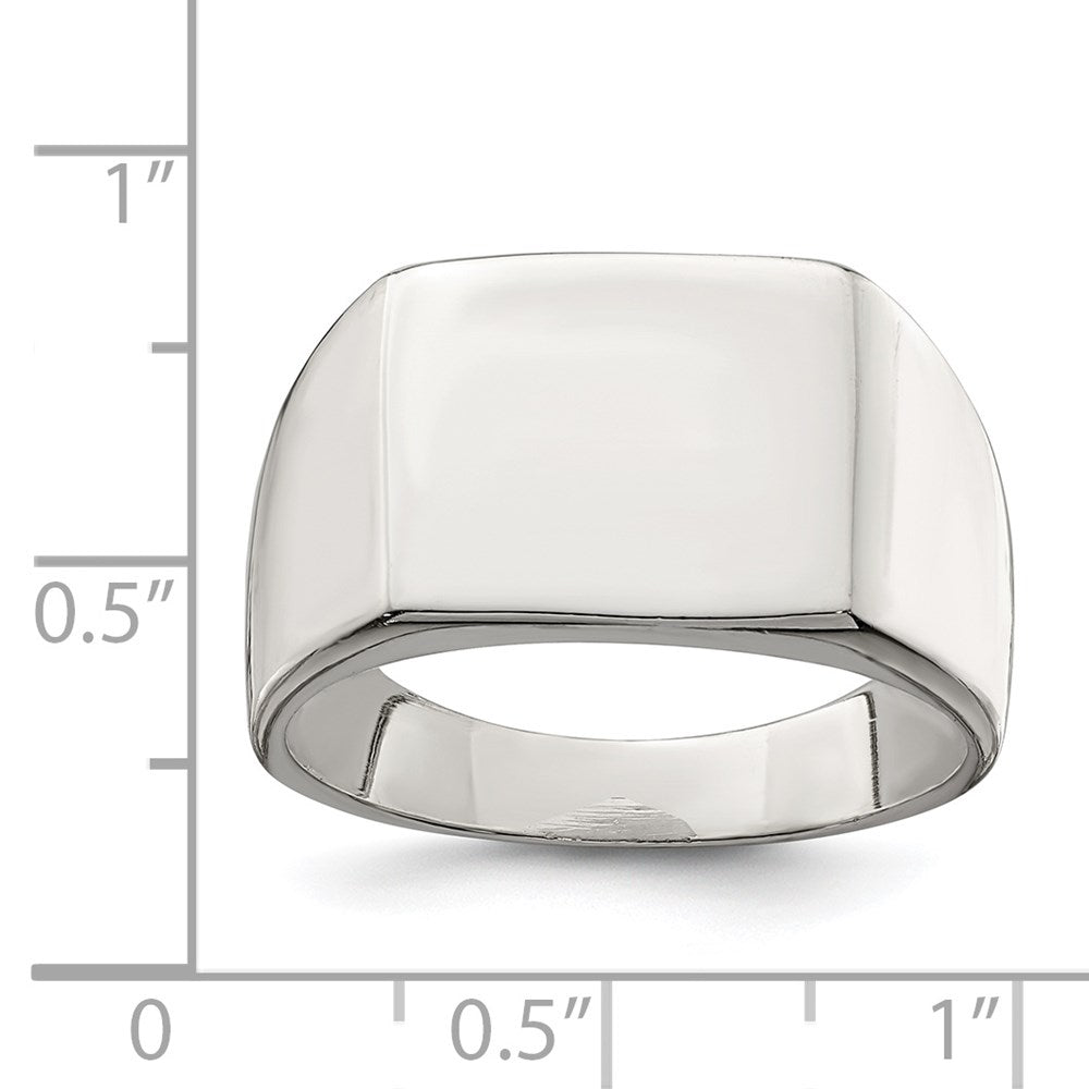 Sterling Silver 12X14mm Closed Back Signet Ring