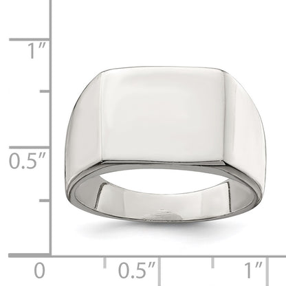 Sterling Silver 12X14mm Closed Back Signet Ring