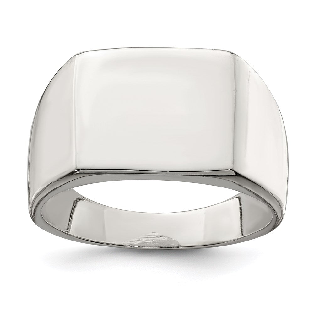 Sterling Silver 12X14mm Closed Back Signet Ring